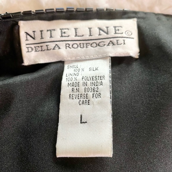 Niteline Della Roufogali Black Red Beaded Evening Jacket L - Picture 4 of 5